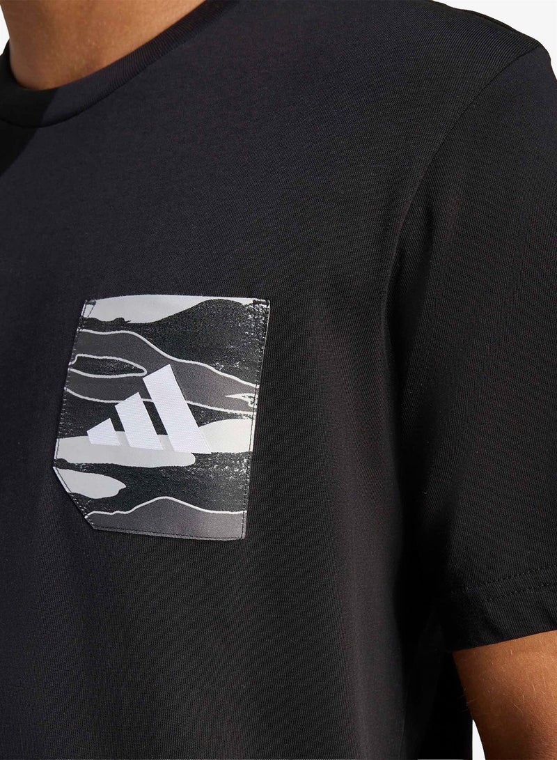 Adidas Camo Woven Pocket Graphic T-Shirt - Image 4